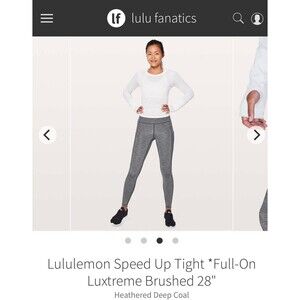 Lululemon size 6 Speed Up Tight Full-On Luxtreme 28" Heathered gray leggings